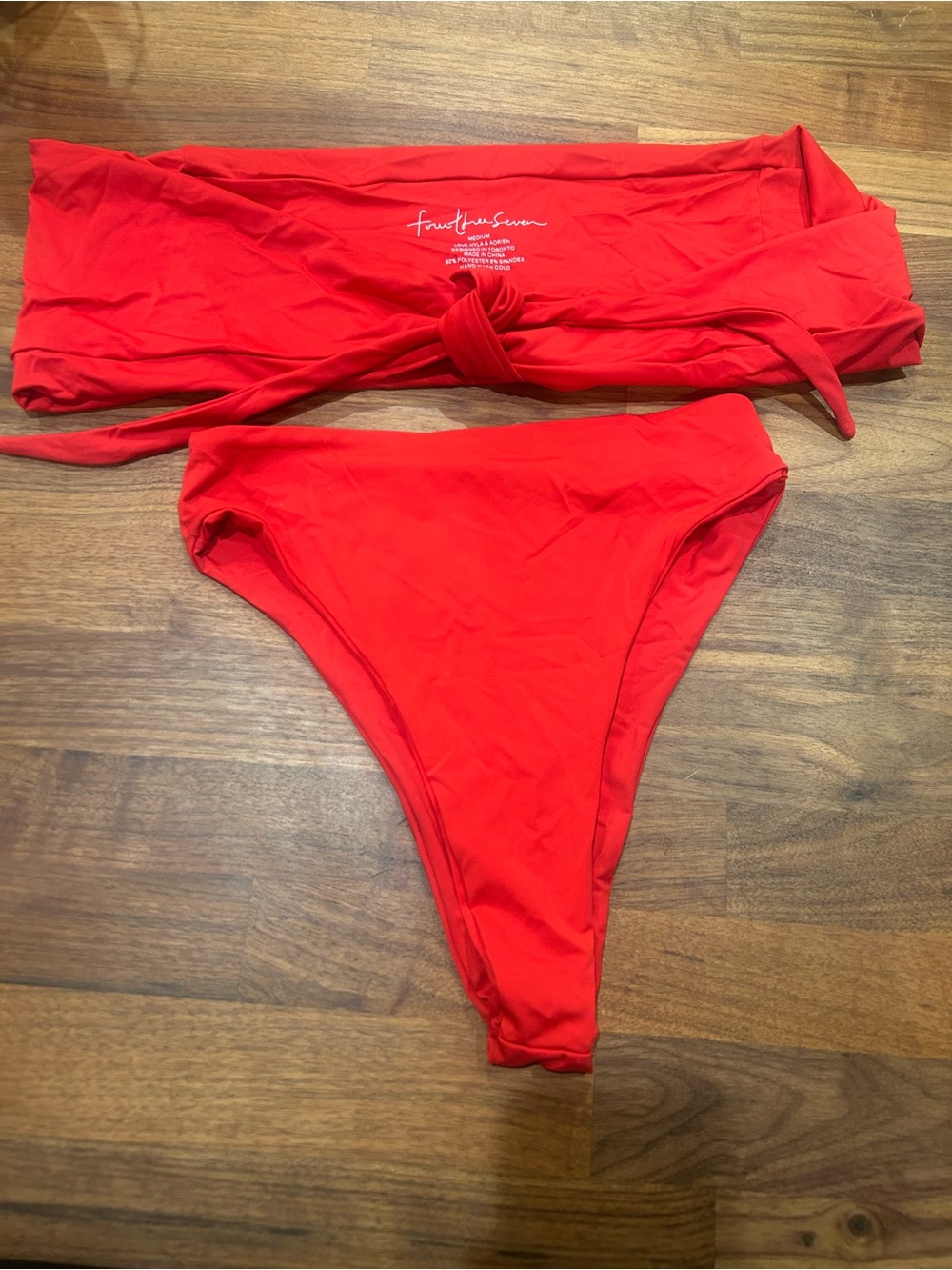 437 red bikini